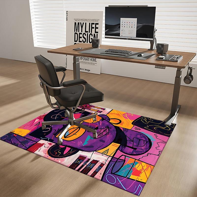 

1pc Office Chair Mat: Festival Gift for Home Decor, Office Use - Compatible with Black Man Artwork and Sunglasses Design.P054 60cm by 90cm