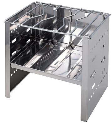 Captain Stag UG-95 Grillofen, Lagerfeuerständer, 3-in-1, Faltbar, Smart Grill, A4-Größe, 3 Einstellbare Stufen, Edelstahl, mit Aufbewahrungstasche