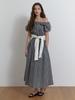 Liel Pluie Shirring Dress (Black Check)