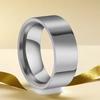 Stainless Steel Ring with Star-Inlaid Diamonds, Fade-Resistant, Titanium Finish