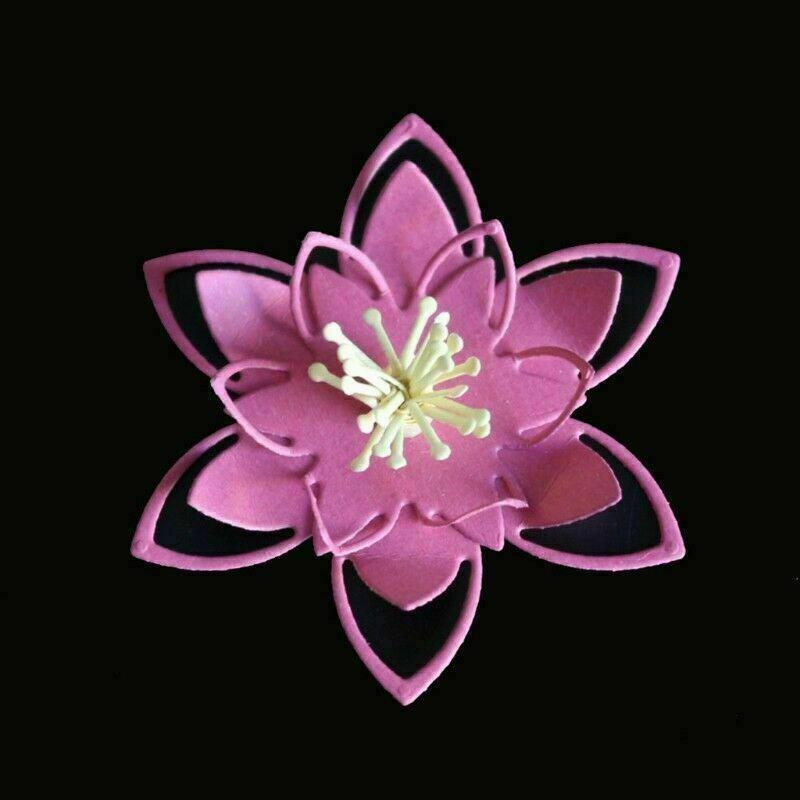 3d Lotus Flower Petal Cutting Dies Metal Stencil DIY Scrapbooking Album Card Embossing Craft Art Plant Craft