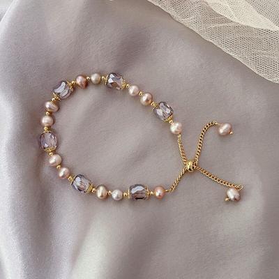 Natural Fresh Water Pearl Charm Bangles For Women Adjustable Bracelets Pulseras Handmade Fine Luxury