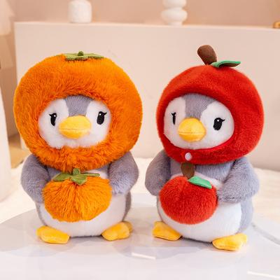 Cute Apple Persimmon Penguin Doll Plush Toy Doll Desktop Decoration Small Ornaments Girls Gift Doll