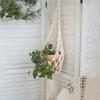 Jardinière suspendue avec glands, Pots de fleurs en coton tissé à la main, sac en filet de tapisserie, décoration de maison