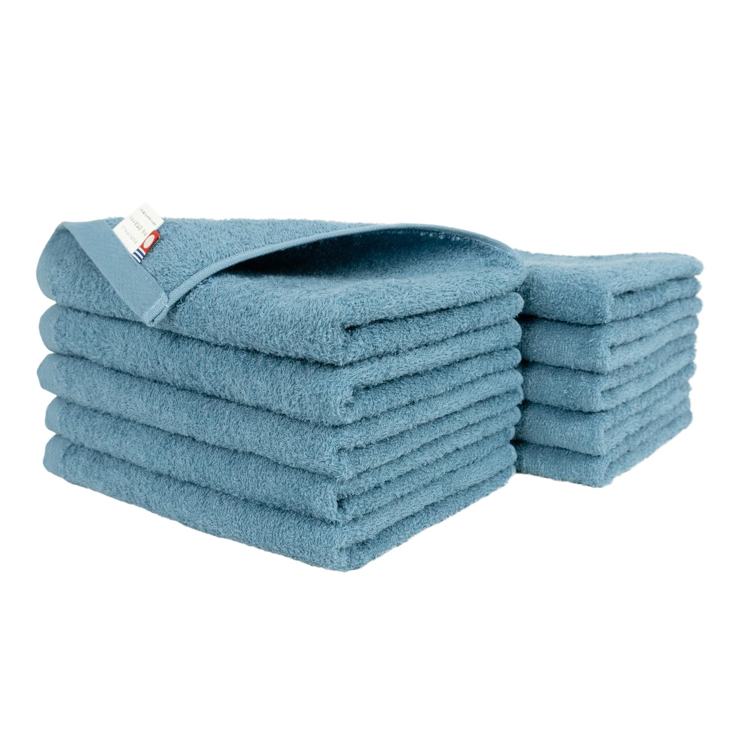 

oruTa Imabari Face 200 Made in Perfect for Hand and Navy Towels, 10-Piece Set, Thin, Quick-Drying, Compact, Momme, Japan, Natural, Sports, Washing,