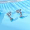 Creative Cute Cartoon Blue Dolphin Earrings