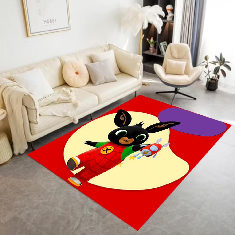 Panda Bunny Friends Area Rug Design for Game Room Kitchen Outdoor Foyer Antislip Carpet Decorate Offices Perfect Birthday/Christmas Gift Idea