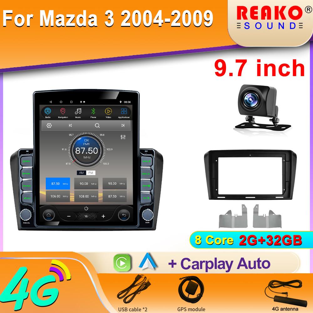 

9,7-дюймовый вертикальный экран Tesla Android автомобильное радио для Mazda 3 2004-2009 Carplay навигация GPS мультимедийный плеер стерео 2Din 8 core 2GB+32GB