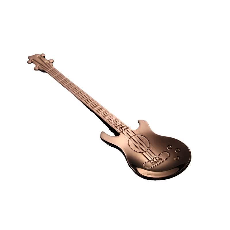 Qianxing 304 Stainless Steel Guitar Shape Coffee Spoons