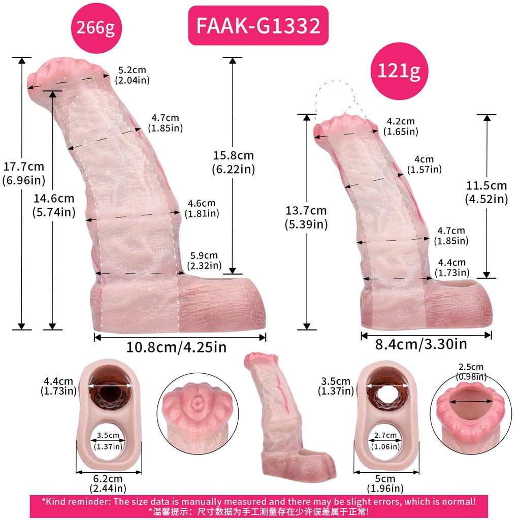 FAAK Silicone Penis Extender Penis Cover Hollow Horse Dildo Soft Thick Condom Cock Enlargement &extensions Sex Toys for Couples