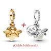 Summer Glow-in-the-dark Firefly Charm Pan Bracelet DIY Silver Gold Plated Women Jewelry Gift for Her