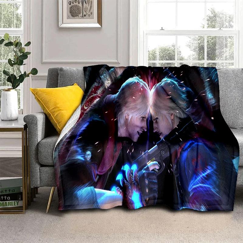 3D DMC Game D-Devil May Cry Gamer Blanket,Soft Throw Blanket for Home Bedroom Bed Sofa Picnic Travel Office Cover Blanket Kids