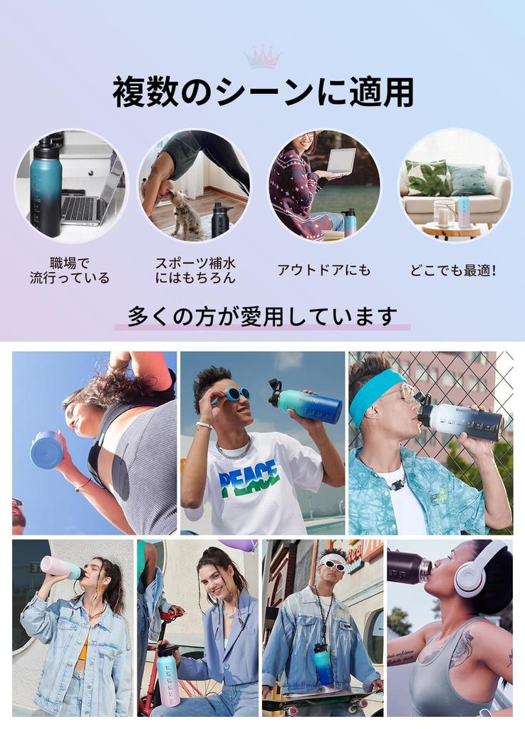 BottHealth Insulated Water 1 Liter Direct SUS304 Stainless Steel Vacuum Insulated Sports Easy To Wide Perfect for and Outdoor White Black Bottle,