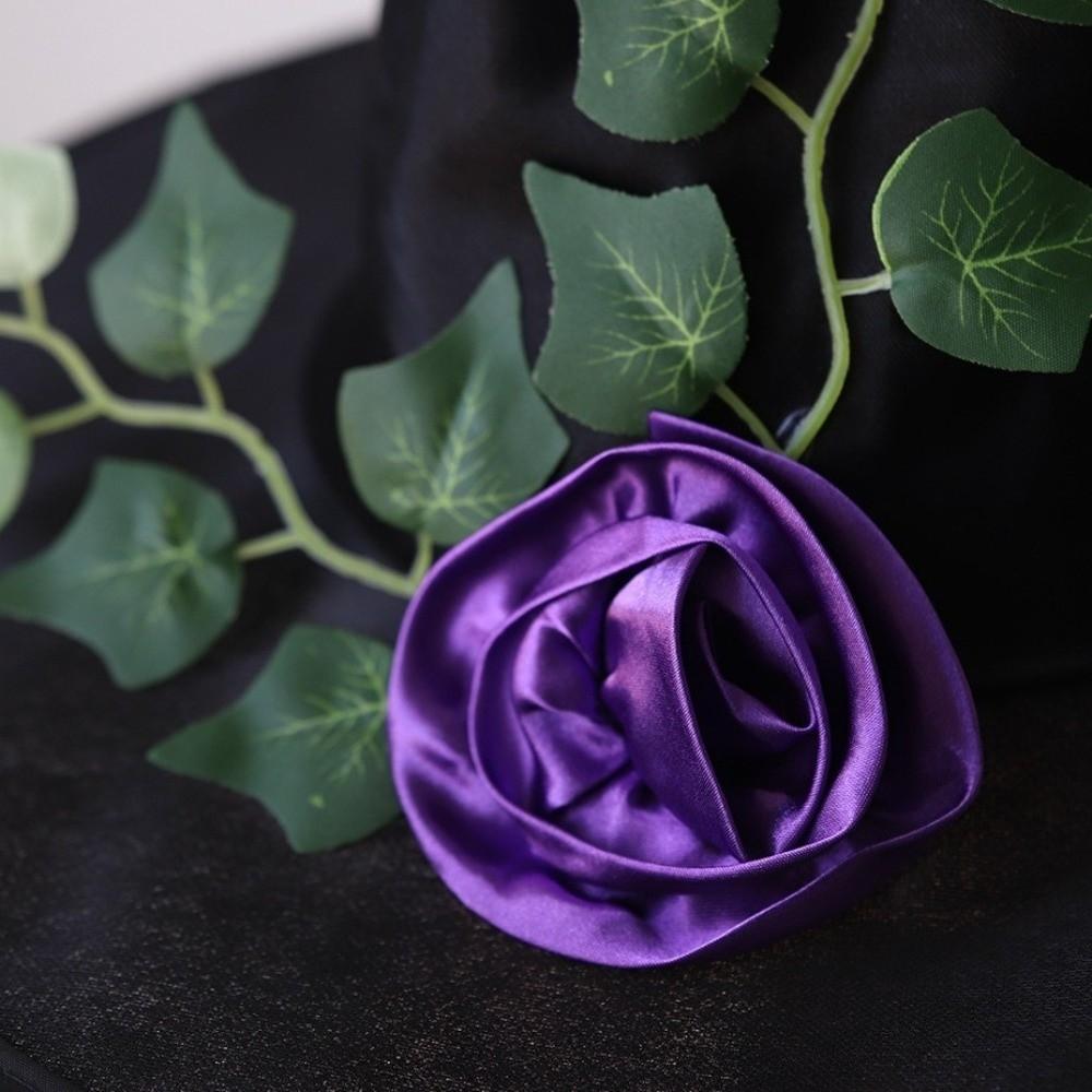 Rose Flower Wizard Cap Foldable Feather Halloween Cap Funny Halloween Witch Hat  Dress Up Headgear