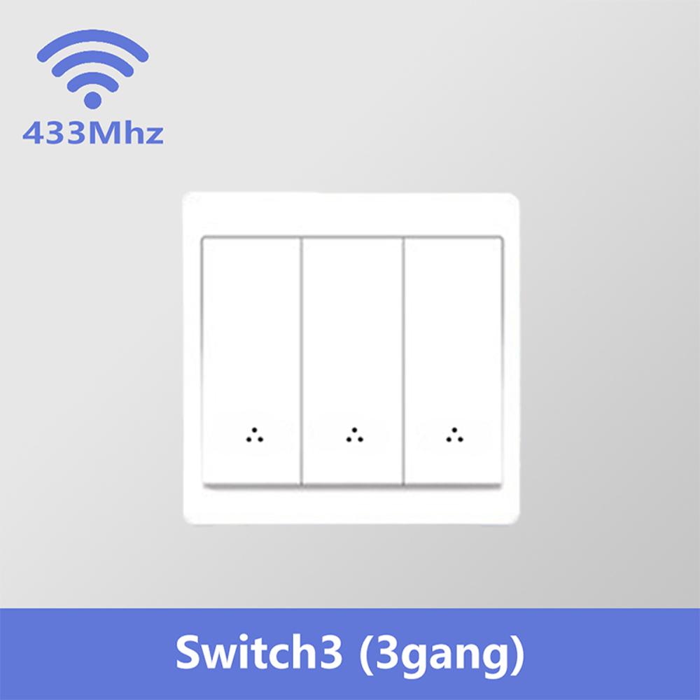 

Беспроводной умный настенный выключатель света 433 МГц 1/2/3 клавиши панель с дистанционным управлением AC100–240 В наклейка для светодиодных ламп домашняя автоматизация 3 gang Remote