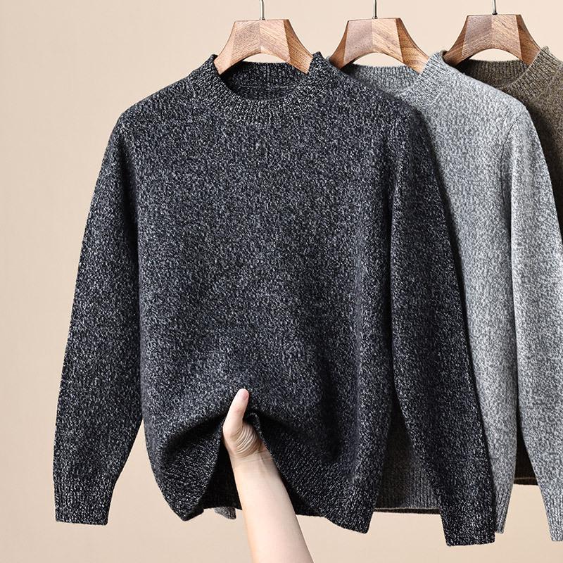 

Men s Hengyuanxiang 100% Pure Wool Slub Sweater - Round Neck, Warm, Autumn/Winter 2025 Collection 170/88A (105) білий/чорний