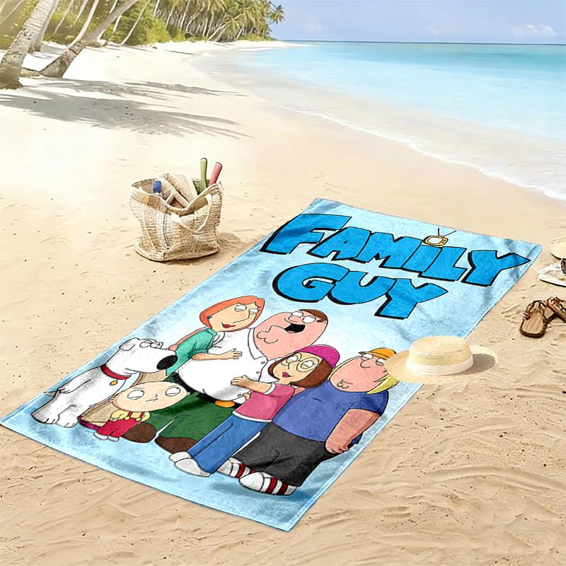Family Guy Print Beach Towel, Large Soft Quick Dry Towel for Beach Camping Swimming