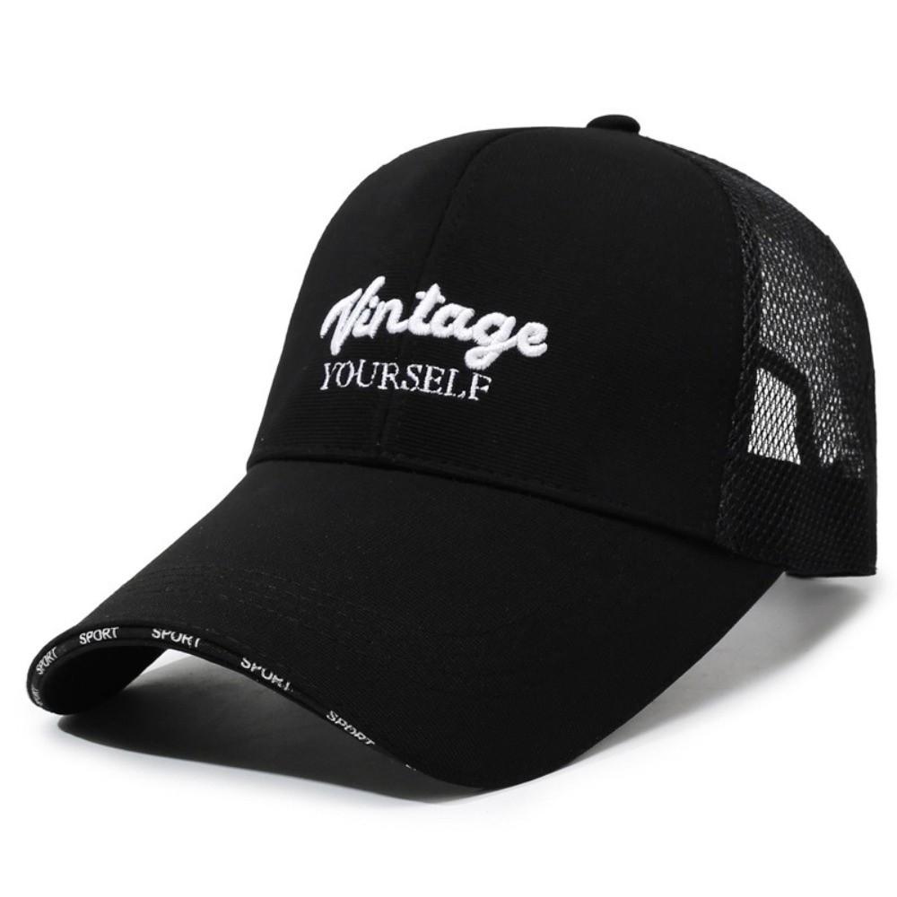 Letter Embroidered Baseball Cap Breathable Peaked Cap Fashion Snapback Cap Summer