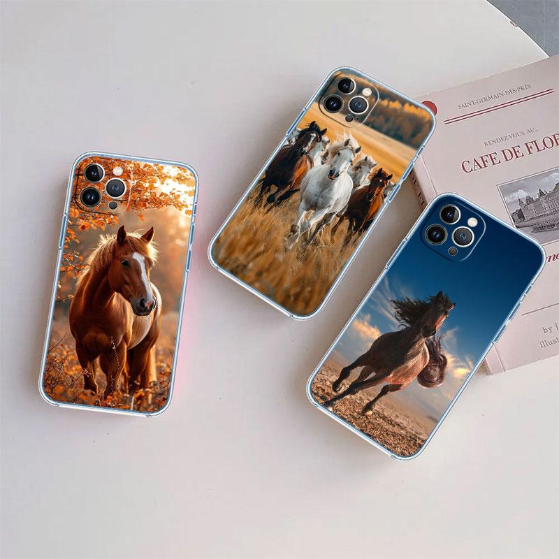 Fine Horse Transparent Phone Case for Motorola Moto Edge Plus G200 G23 E13 E15 E20 E30 G62 G71 G72 G75 G24 G15 Power