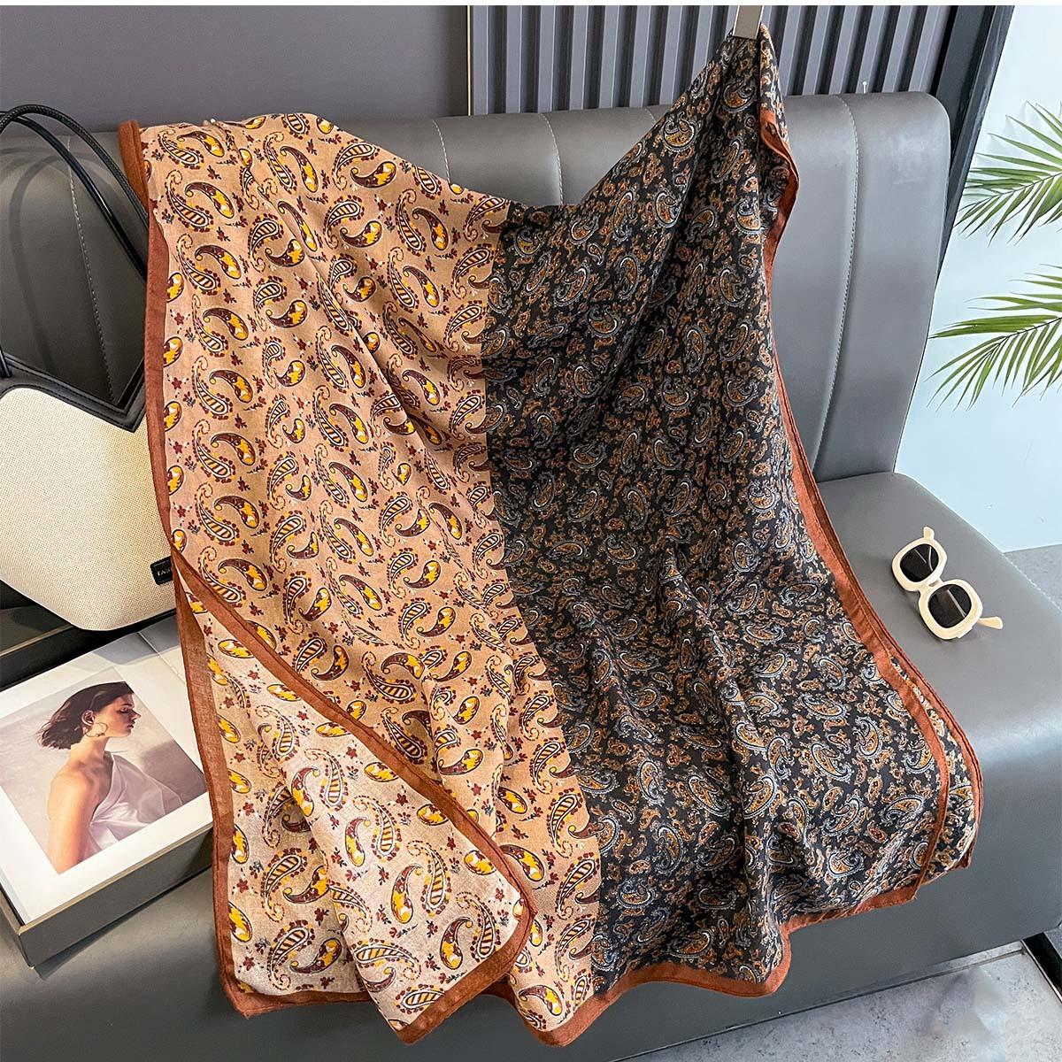 

New Retro Cotton Linen Long Scarf Women Spring Summer Multi-functional Neck Protection Shawl Wrap Fashion Scarves Beach Towel 85x180cm