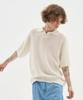 BLOND9 Soft Texture Open Collar Short Sleeve Knit_Ivory