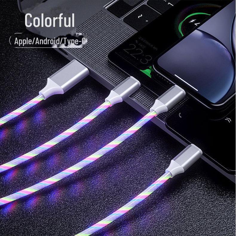 Colorful Luminous Fast Charging Cable - Compatible with Apple, Android, Huawei