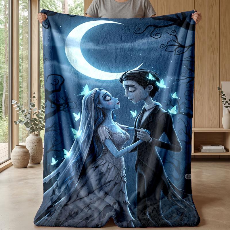 Soft Flannel Blanket Lightweight Cozy Bedroom Living Room CoverCorpse Bride Emily Victor