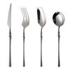 Elegant Cross-Border 304 Stainless Steel Cutlery Set: Slim Waist Steak Knife, Fork, Spoon, Soup Spoon & Flat Spoon.