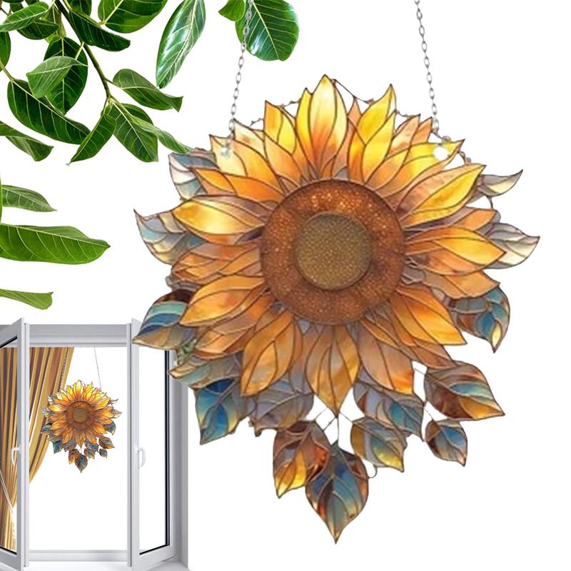 Floarea-soarelui Acrilic Agățat de Perete Decor Plantă Floarea-soarelui Agățat de Ușă Fereastră Decorațiune Decorativă Dormitor Decorațiuni de Cameră Estetic