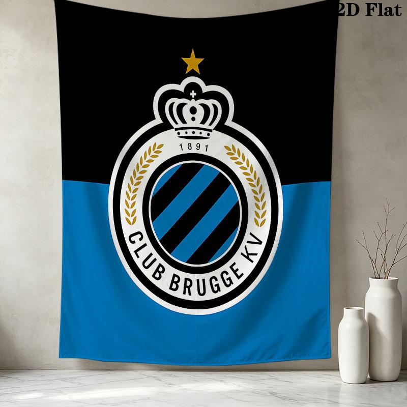 Club Brugge Kv Wall Tapestry Aesthetic Wall Hanging Printed Fabric Blanket Decorative Tapestries For Bedroom Living Room Home Decor