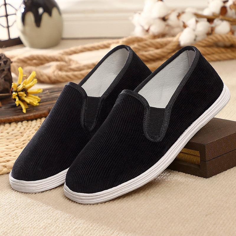 Pantofi de primăvară și toamnă pentru bărbați pantofi de pânză vechi Beijing pantofi pentru bărbați cu talpă de tendon de vită respirabili pantofi casual respirabili de pânză neagră pantofi simpli