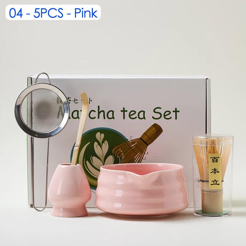 4/5/7/8 PIÈCES Boîte Cadeau Matcha en Céramique Japonaise Set de Thé Matcha avec Fouet en Bambou Pinceau Matcha Cuillère à Thé pour Outils de Bricolage pour la Préparation du Thé