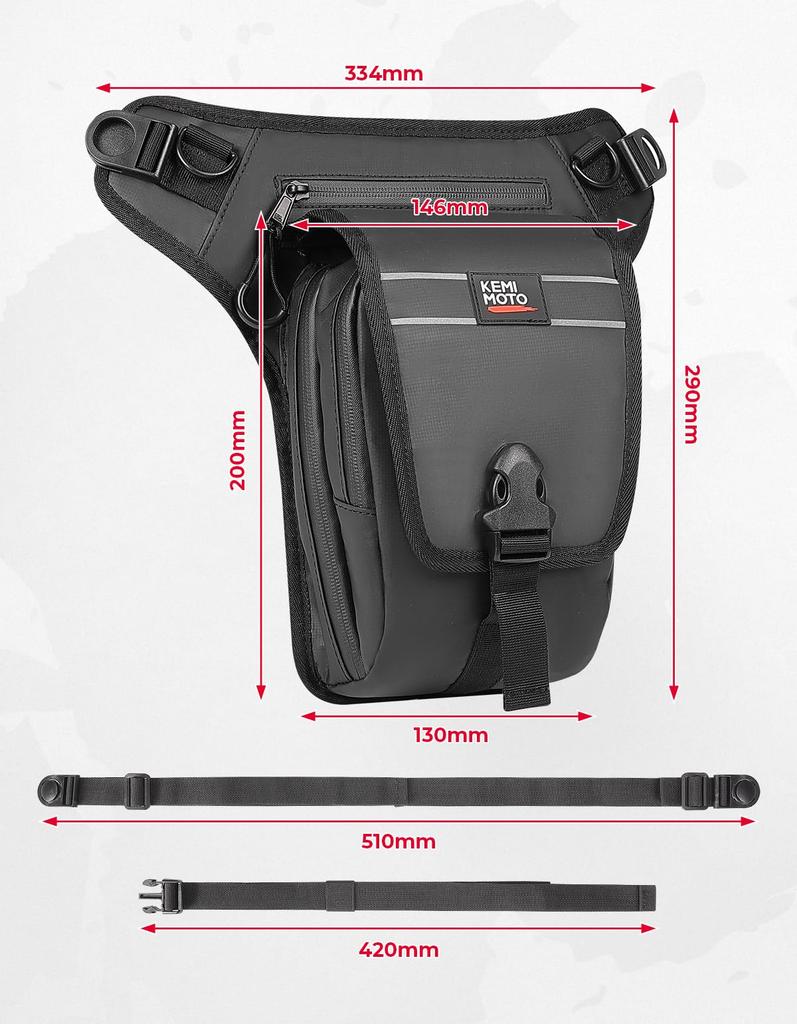 KEMIMOTO Bike Leg 2L Leg Hip Sorting Bike Waist Multifunctional Waist Water Adjustable For Bag, Capacity, Pouch, Bag, 3-chamber Structure, Built-in