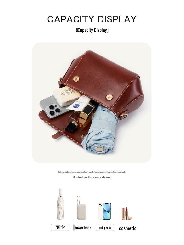 Women's Stylish Genuine Leather Crocodile Pattern Cowhide Shoulder & Crossbody Bag - 2025 Fashionable Versatile Handbag