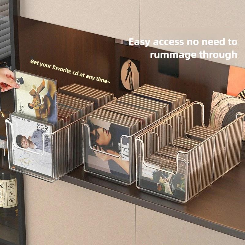For Collection Storage Album Storage Box CD Disc Rack Desktop Disc Black Vinyl Record Magnetic Tape Display Storage Rack
