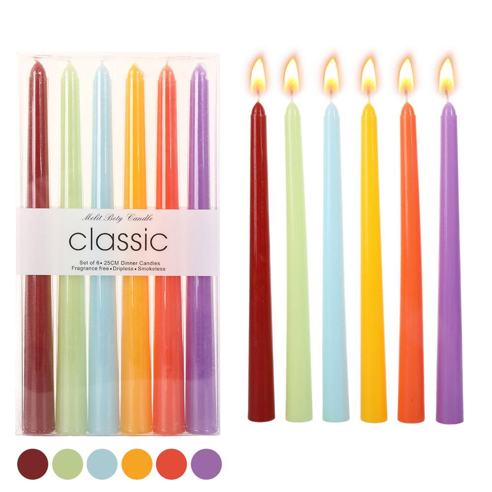 10-inch Dopamine Color Taper Candle for Romantic Weddings and Home Decor