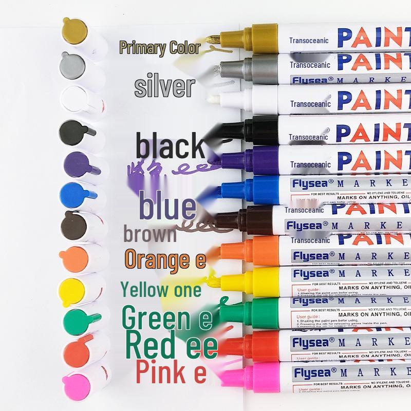 Low Odor White Oil-Based Paint Marker for Tires, Furniture, and Tiles