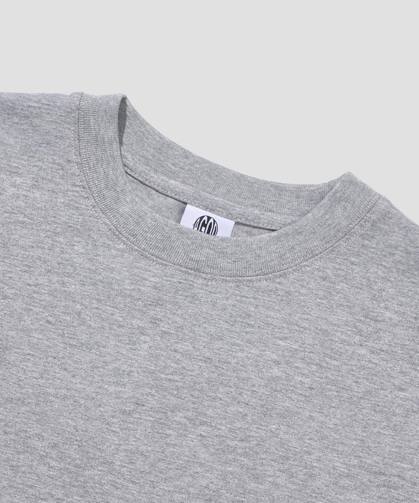 AGOD Back Incision Crop Half T-Shirt [Gray]