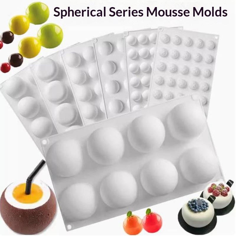 Multiple Round Ball Shape Silicone Molds Cake Decorating Tools, Chocolate Mold, Ice Cube Mold, Making Jelly Mousse Dessert Mold