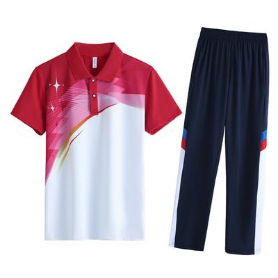 Summer Short Sleeved Set Casual Sports Quick Drying and Breathable Group Set Outdoor Ice Silk Running Couple Set Two-piece Set