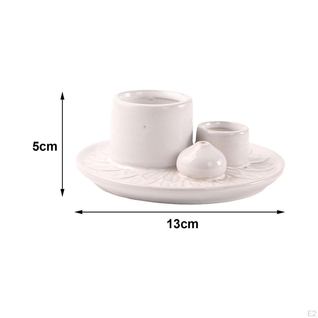 Suport pentru tămâie și lumânare 4 în 1, 13x5 cm, versatil, arzător Palo Santo, bol de ardere cu salvie pentru lectură,