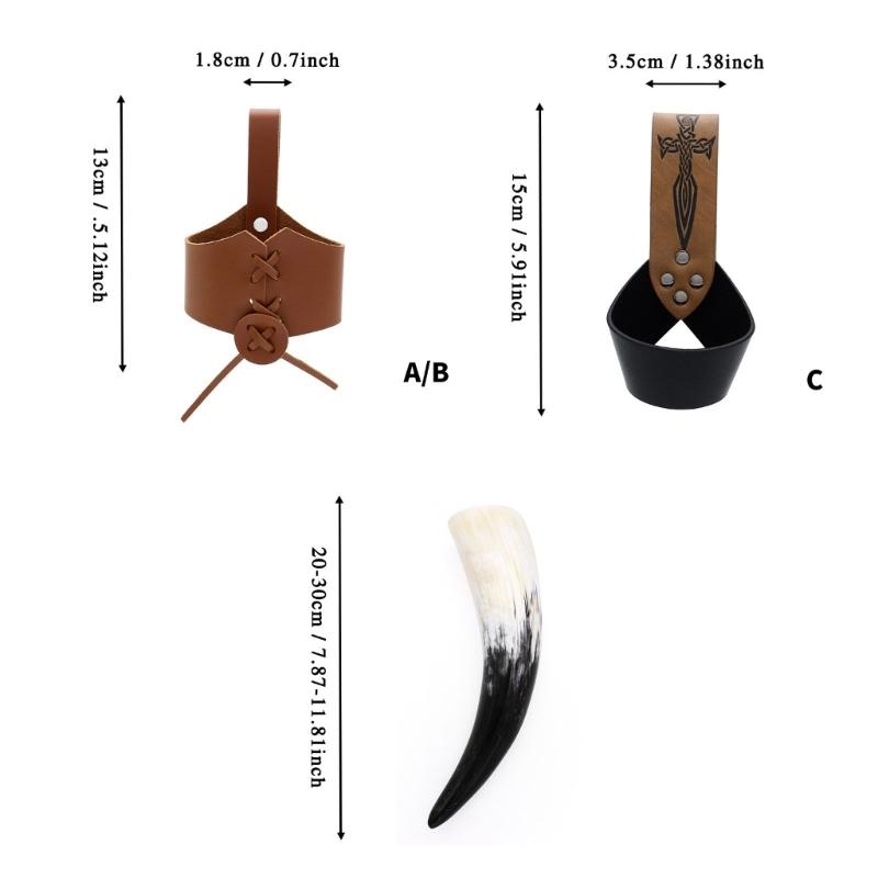 Historical Role Playing Horn Shield Medieval Style PU Leather Cover Ancient Costume Accessory Lightweight Role playing
