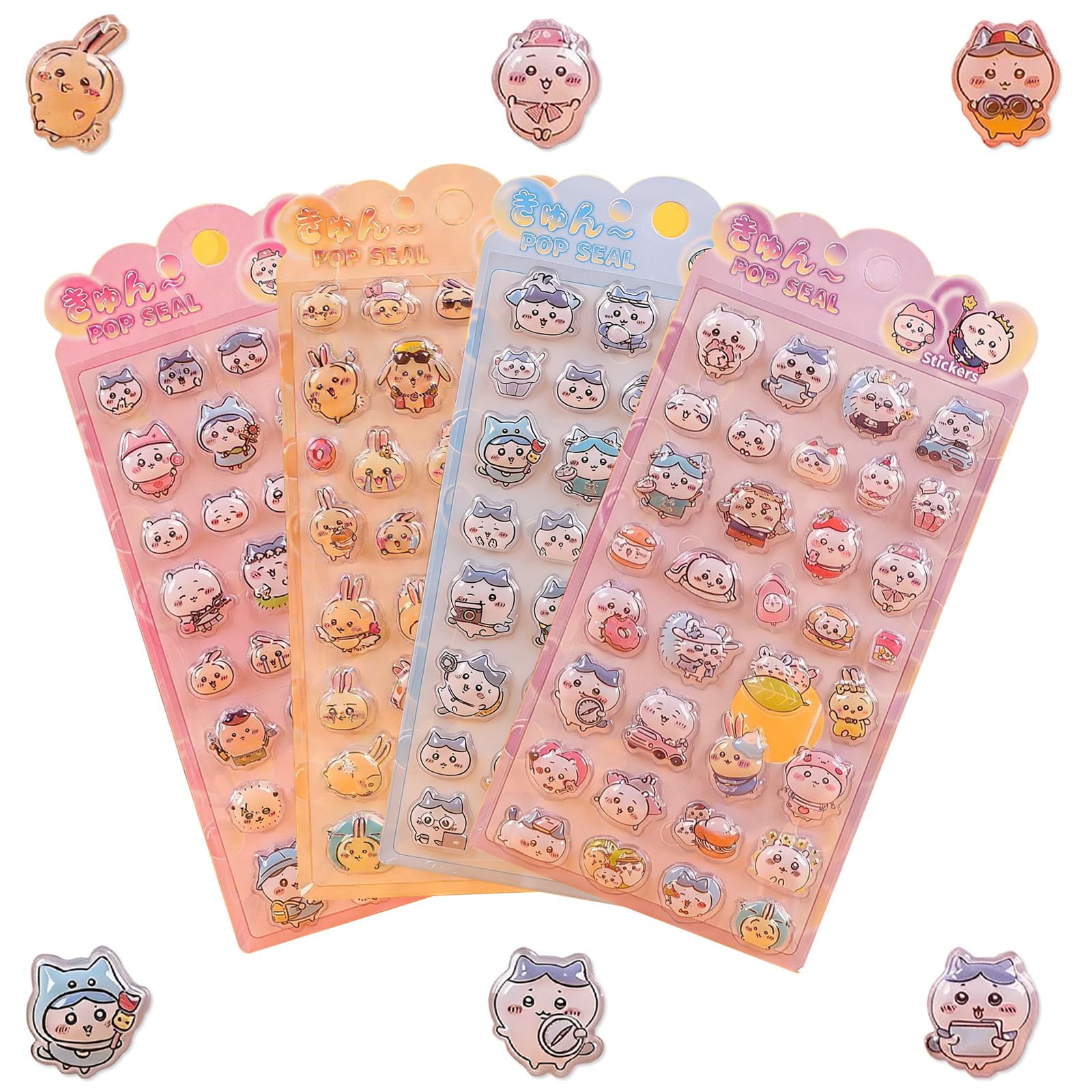 Lucktree 3D Stickers Cute Jewel-Style Bubble Stickers for Notebooks Girls
