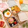 Toast Shaped Sandwich Container Reusable Wheat Straw  with Lid Portable Food Storage Box for School Office Camping Picnic