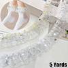 1Roll Handmade Gift Wrapping Lace DIY Pleated Delicate Double Layered Clothing Embellishment Organza Shine Sequined 4.5CM