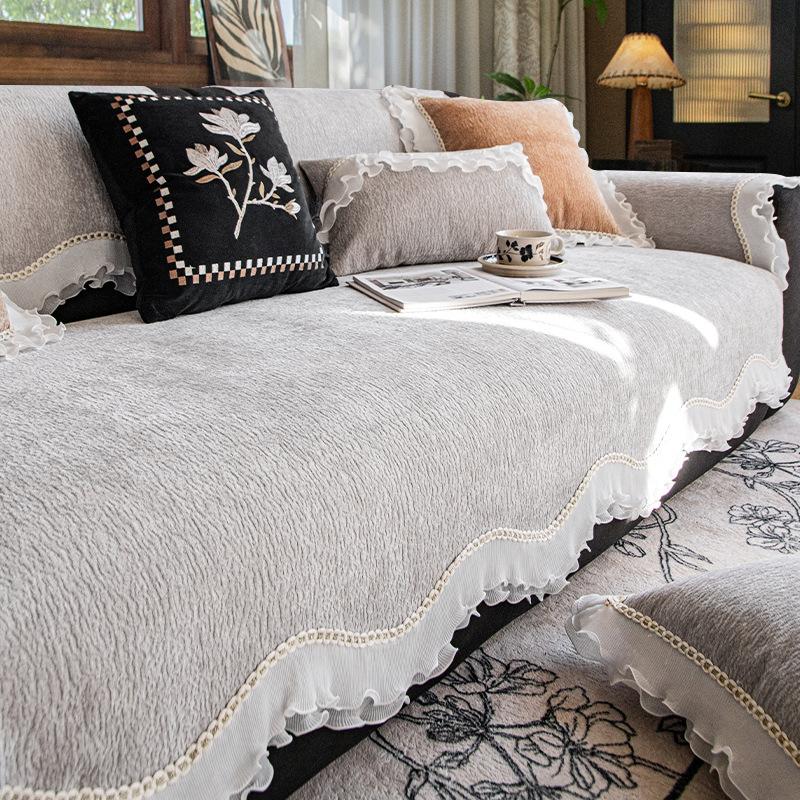 French High-End Special-Shaped Sofa Cushion Is Universal In All Seasons  New Leather Sofa Skirt Seat Cushion Non-Slip Cover