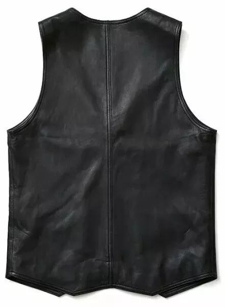 Lambskin Leather Stylish Classic Men's Black Vest Coat Real Handmade Genuine