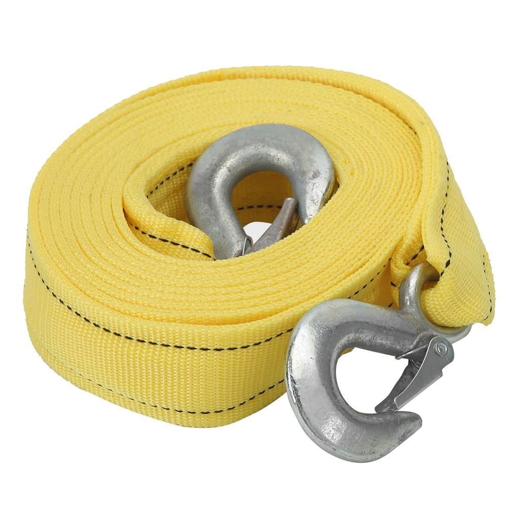 2.5m 8.2ft Car Trailer Towing Rope Strap Tow Cable Hooks Emergency Heavy Duty