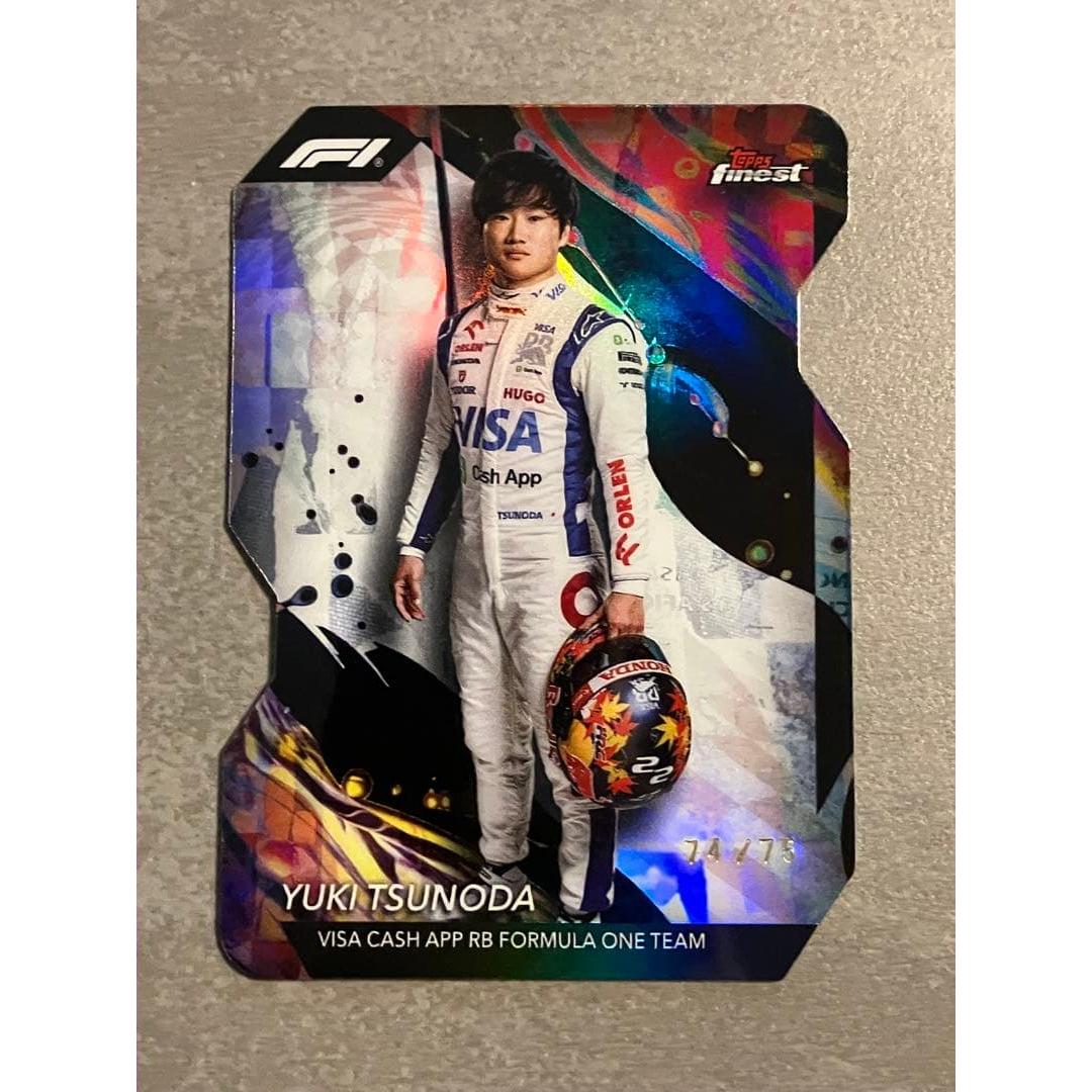 Used 2024 Topps Finest F1 Hiroki Tsunoda /75 with serial number