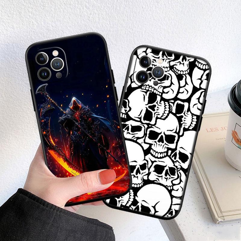 CJ63 Grim Reaper Skeleton Skull Soft Shell Phone Case for OPPO A3 Pro A72 A74 A76 A77 A77S A78 A79 A94 A95 A18 A40M A58